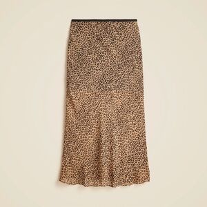 I Crew Gwwnyth chiffon Leopard Print Midi Skirt
